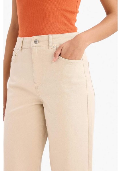 Yeni Sezon Culotte Gabardin Kumaş Pantolon Yüksek Bel Geniş Paça fırsatları