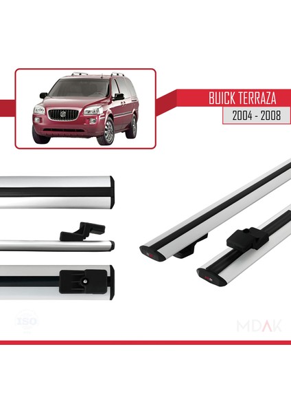 Buick Terraza Cxl 2004-2008 Arası ile Uyumlu Basıc Model Ara Atkı Tavan Barı Gri 2 Adet modelleri