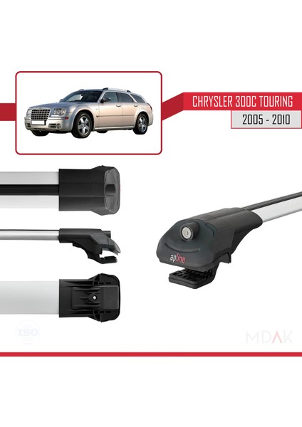 Chrysler 300C Touring 2005-2010 Arası ile Uyumlu Ace-1 Ara Atkı Tavan Barı Gri 3 Adet modelleri