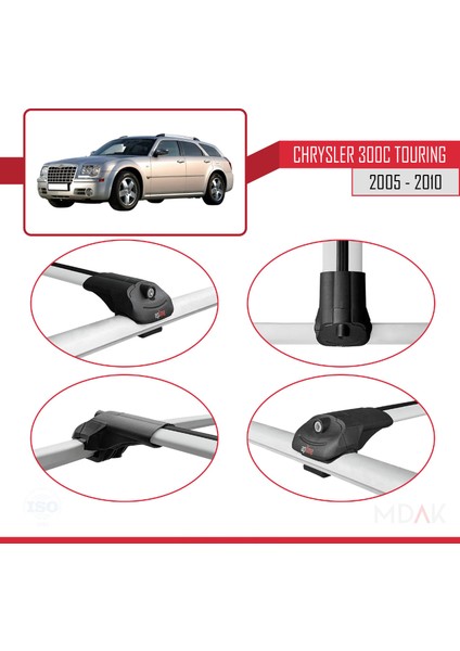 Chrysler 300C Touring 2005-2010 Arası ile Uyumlu Ace-1 Ara Atkı Tavan Barı Gri 3 Adet fırsatları