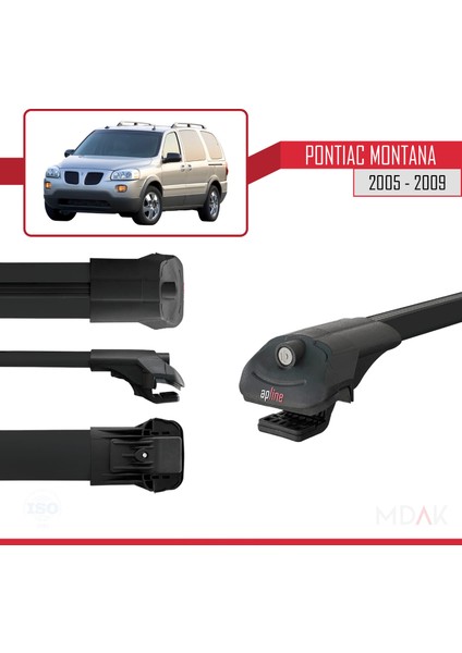 Pontiac Montana 2005-2009 Arası ile Uyumlu Ace-1 Ara Atkı Tavan Barı Siyah 2 Adet modelleri
