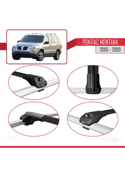 Pontiac Montana 2005-2009 Arası ile Uyumlu Ace-1 Ara Atkı Tavan Barı Siyah 2 Adet fırsatları