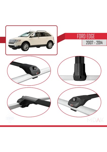 Ford Edge 2007-2014 Arası ile Uyumlu Ace-1 Ara Atkı Tavan Barı Siyah 3 Adet fırsatları