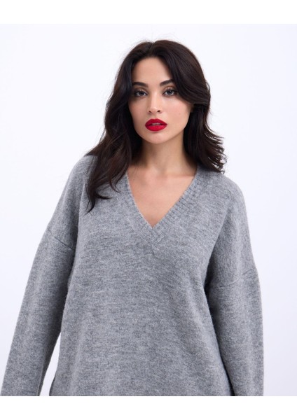 Ajurlu V Yaka Elbise 2851