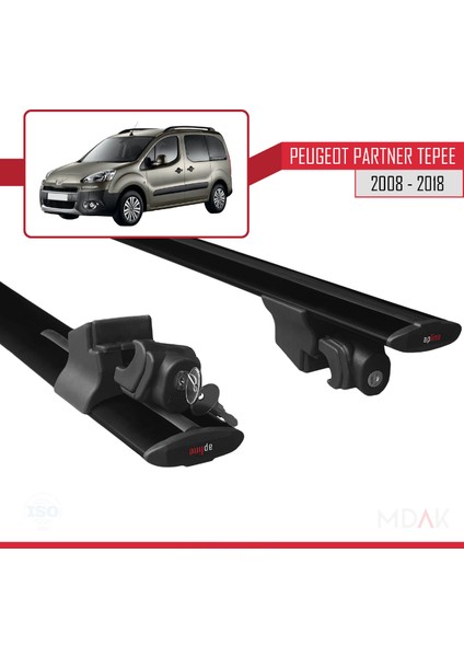 Peugeot Partner 2 Tepee 2008-2018 Arası ile Uyumlu Hook Model Ara Atkı Tavan Barı Siyah 2 Adet indirimleri