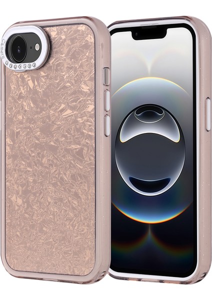 iPhone 16E Kılıf Taşlı Tasarımlı Mbtm Kapi Kapak - Gold