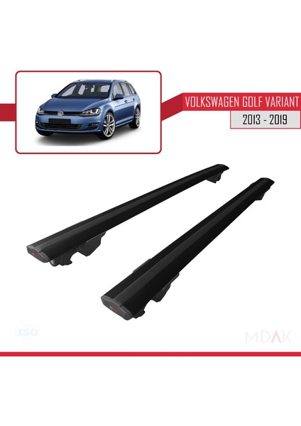 Volkswagen Golf 7 (5g) Variant 2013-2019 Arası ile Uyumlu Hook Model Ara Atkı Tavan Barı Siyah 2 Adet fırsatları