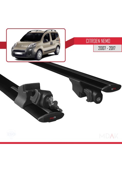 Citroen Nemo 3 (225) 2007-2017 Arası ile Uyumlu Hook Model Ara Atkı Tavan Barı Siyah 2 Adet indirimleri