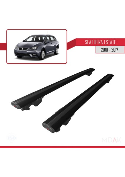 Seat Ibiza 4 (6j) St 2010-2017 Arası ile Uyumlu Hook Model Ara Atkı Tavan Barı Siyah 2 Adet fırsatları