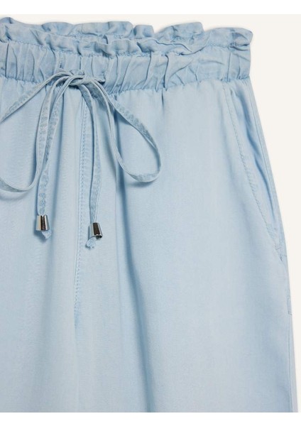 Yeni Sezon Pull On Culotte Yüksek Esnek Belli Tensel Yıkamalı Pantolon fiyatları