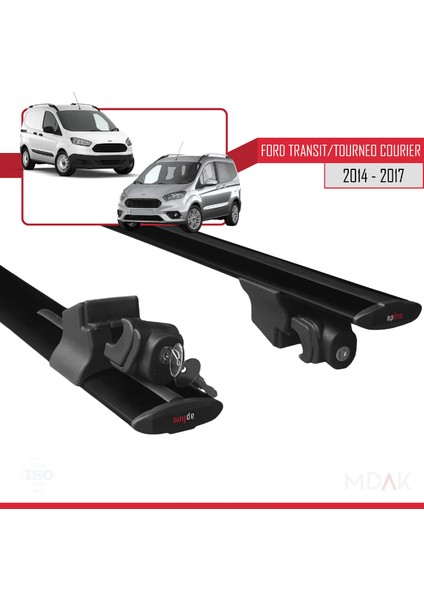 Ford Transit/tourneo Courier Pre-Facelift 2014-2017 Arası ile Uyumlu Hook Model Ara Atkı Tavan Barı Siyah 2 Adet indirimleri