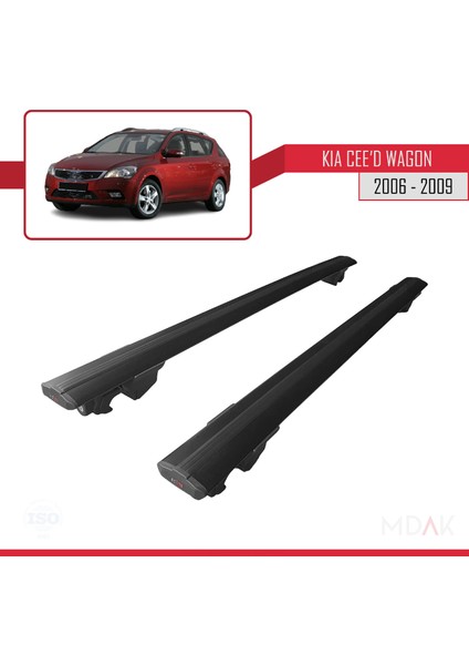 Kia Ceed (Ed) Sw Pre-Facelift 2006-2009 Arası ile Uyumlu Hook Model Ara Atkı Tavan Barı Siyah 2 Adet fırsatları