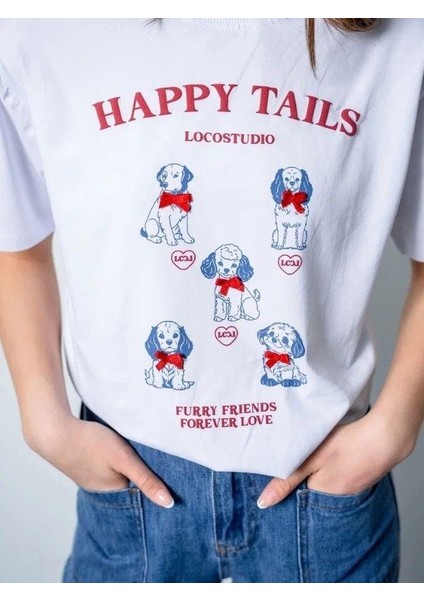 Kız Çocuk Oversize Köpek Baskılı Tasarım T-Shirt fırsatları