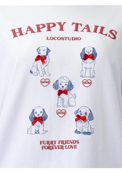 Kız Çocuk Oversize Köpek Baskılı Tasarım T-Shirt indirimleri