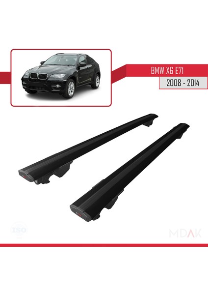 Bmw X6 (E71) 2008-2014 Arası ile Uyumlu Hook Model Ara Atkı Tavan Barı Siyah 2 Adet fırsatları
