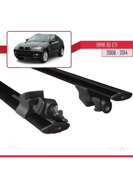 Bmw X6 (E71) 2008-2014 Arası ile Uyumlu Hook Model Ara Atkı Tavan Barı Siyah 2 Adet indirimleri