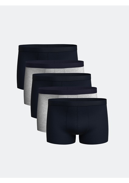 Yeni Sezon Standart Kalip Pamuklu Esnek Erkek Boxer 5'li - S50136Z8