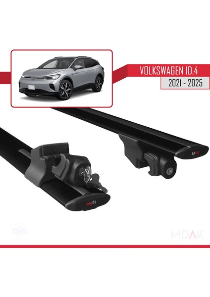 Volkswagen Id.4 2020 ve Sonrası ile Uyumlu Hook Model Ara Atkı Tavan Barı Siyah 2 Adet indirimleri