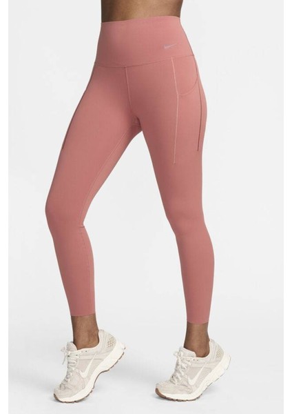 Dri Fit Universa High Rise 7/8 Length Kadın Yüksek Bel Lazer Kesim Toparlayıcı 2 Cepli Tayt Somon