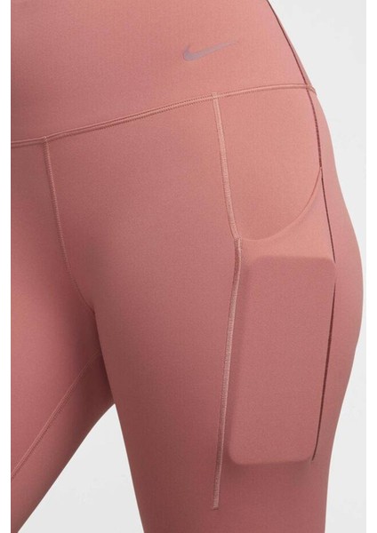 Dri Fit Universa High Rise 7/8 Length Kadın Yüksek Bel Lazer Kesim Toparlayıcı 2 Cepli Tayt Somon modelleri