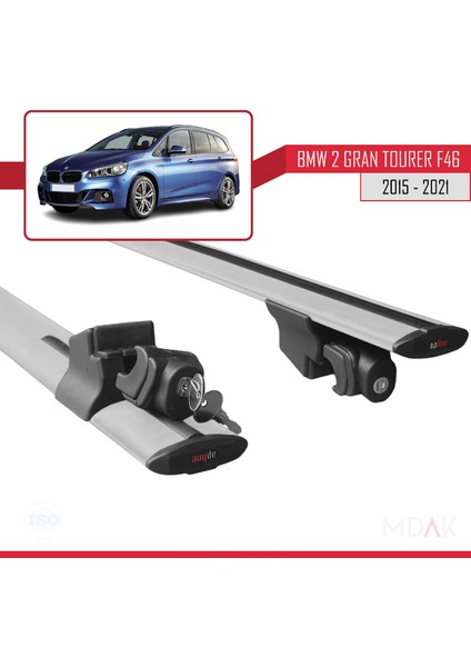 Bmw 2 Serisi (F46) Gran Tourer 2015-2021 Arası ile Uyumlu Hook Model Ara Atkı Tavan Barı Gri 2 Adet indirimleri