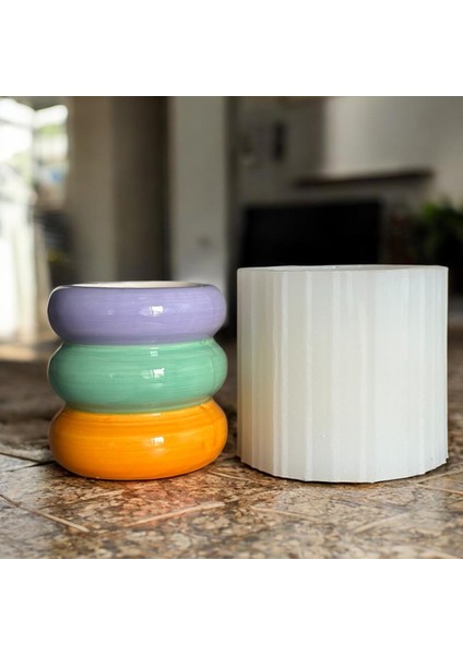 Halka Model Saksı Silikon Kalıp