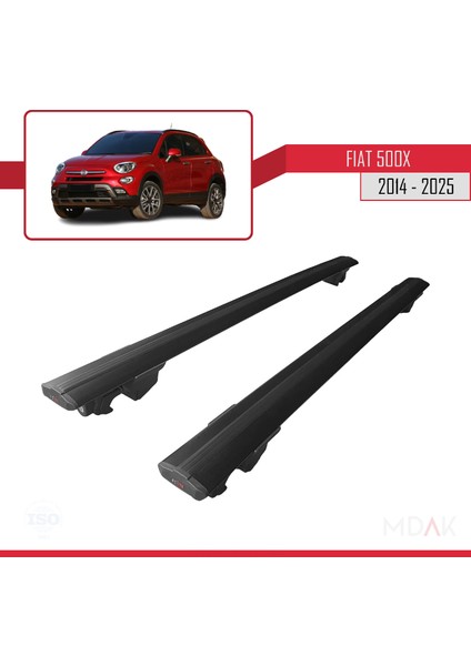Fiat 500X 2014 ve Sonrası ile Uyumlu Hook Model Ara Atkı Tavan Barı Siyah 2 Adet fırsatları