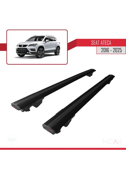 Seat Ateca (Kh7) 2016 ve Sonrası ile Uyumlu Hook Model Ara Atkı Tavan Barı Siyah 2 Adet fırsatları
