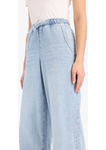 Yeni Sezon Yüksek Bel Geniş Paça Uzun Yumuşak Jean Pantolon