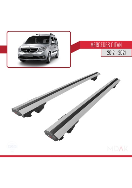 Mercedes Citan (W415) 2012-2021 Arası ile Uyumlu Hook Model Ara Atkı Tavan Barı Gri 2 Adet fırsatları