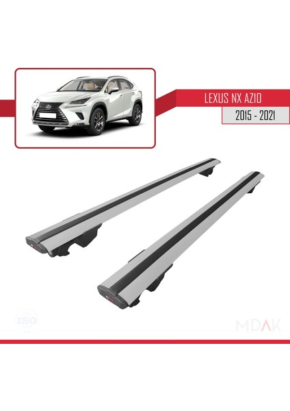 Lexus Nx (AZ10) 2015-2021 Arası ile Uyumlu Hook Model Ara Atkı Tavan Barı Gri 2 Adet fırsatları