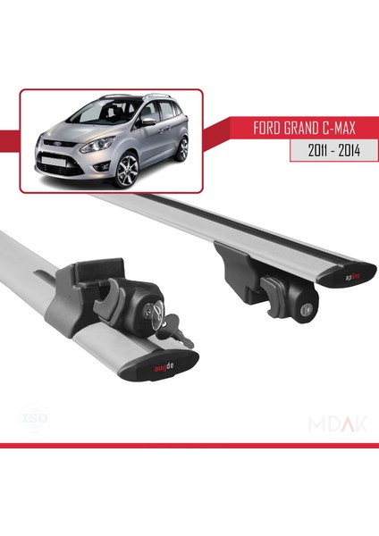 Ford Grand C-Max (C344) Pre-Facelift 2011-2014 Arası ile Uyumlu Hook Model Ara Atkı Tavan Barı Gri 2 Adet indirimleri