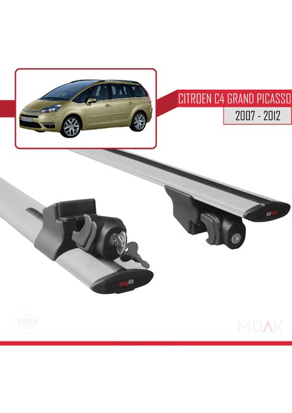Citroen Grand C4 Picasso 2007-2012 Arası ile Uyumlu Hook Model Ara Atkı Tavan Barı Gri 2 Adet indirimleri