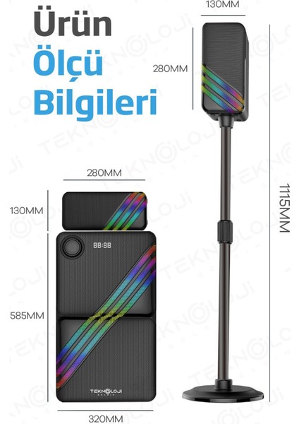 HP-TV03 5+1 Soundbar 100 Watt Amfi Stereo HD Ses Renkli RGB Kablolu Ev Sinema Sistemi fırsatları