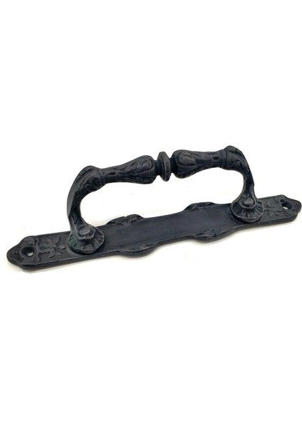 Antika Tarz Dekoratif Pirinç Dar Yan Çekme Kapı Kolu - 225X37 Mm, Oksit