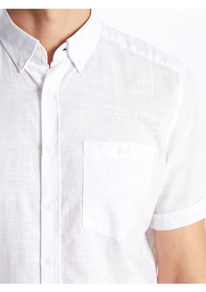 Yeni Sezon Regular Fit Keten Karisimli Erkek Gomlek - S56053Z8
