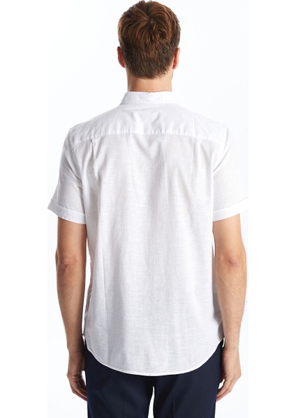 Yeni Sezon Regular Fit Keten Karisimli Erkek Gomlek - S56053Z8