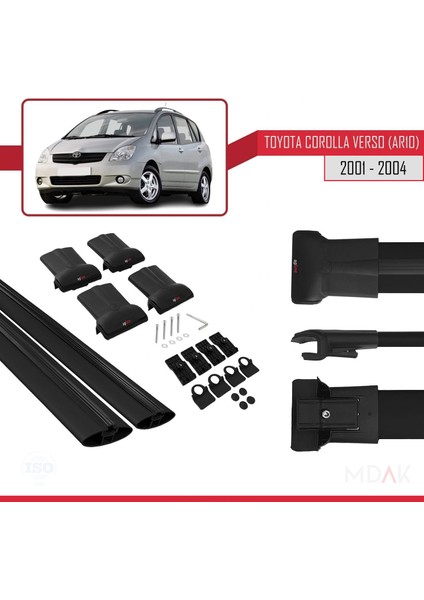 Toyota Corolla Verso (E120) 2001-2004 Arası ile Uyumlu Fly Model Ara Atkı Tavan Barı Siyah 2 Adet indirimleri