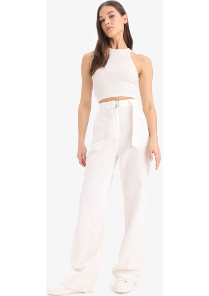 Yeni Sezon Wide Leg Çift Cepli Yüksek Bel Standart Boy Modal Geniş Bol Paça Pantolon fiyatları