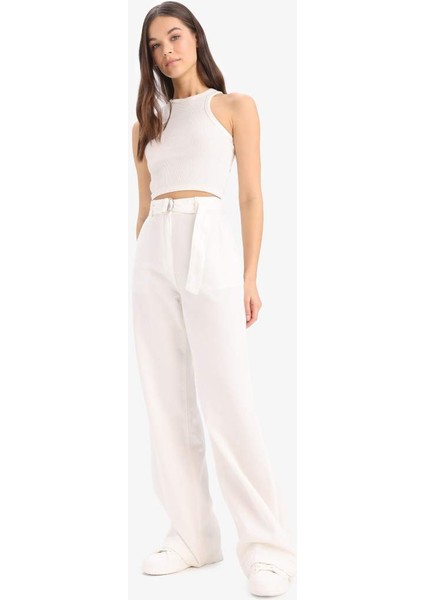 Yeni Sezon Wide Leg Çift Cepli Yüksek Bel Standart Boy Modal Geniş Bol Paça Pantolon fırsatları