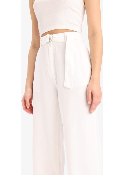 Yeni Sezon Wide Leg Çift Cepli Yüksek Bel Standart Boy Modal Geniş Bol Paça Pantolon indirimleri