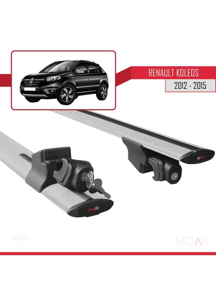 Renault Koleos (Hy) Post-Facelift 2012-2015 Arası ile Uyumlu Hook Model Ara Atkı Tavan Barı Gri 2 Adet indirimleri