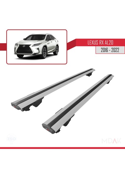 Lexus Rx 4 (AL20) 2016-2022 Arası ile Uyumlu Hook Model Ara Atkı Tavan Barı Gri 2 Adet fırsatları