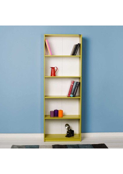 Adore Modern 5 Raflı Kitaplık - Yeşil