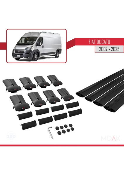 Fiat Ducato 3 2007 ve Sonrası ile Uyumlu Fly Model Ara Atkı Tavan Barı Siyah 4 Adet indirimleri