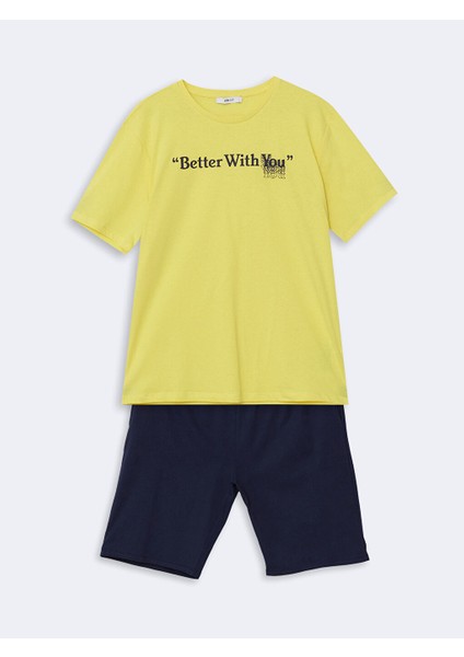 Yeni Sezon Standart Kalip Erkek Sortlu Pijama Takimi - S5I222Z8