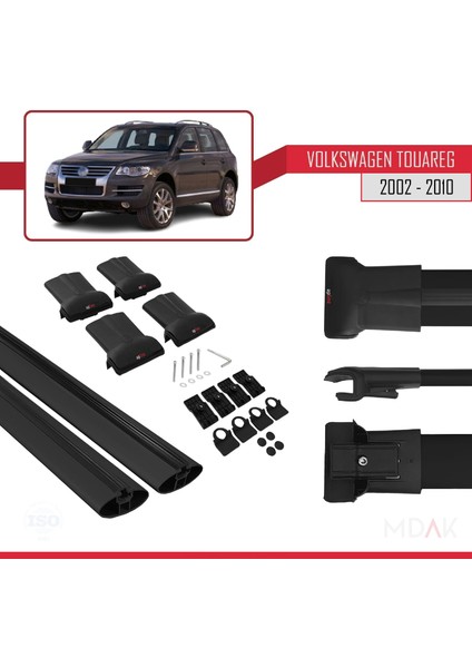 Volkswagen Touareg (7l) 2002-2010 Arası ile Uyumlu Fly Model Ara Atkı Tavan Barı Siyah 2 Adet indirimleri