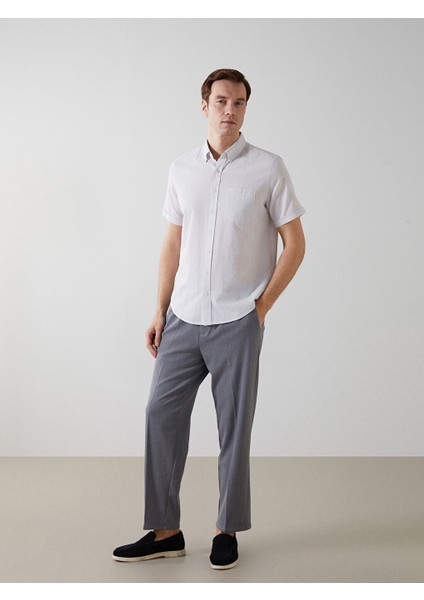 Yeni Sezon Regular Fit Keten Karisimli Erkek Gomlek - S56053Z8