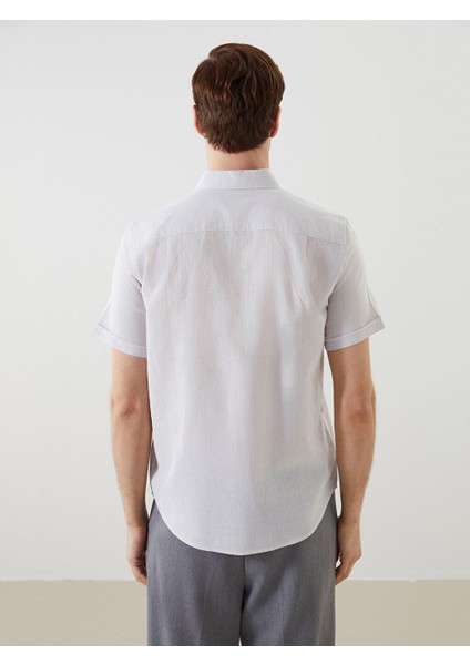 Yeni Sezon Regular Fit Keten Karisimli Erkek Gomlek - S56053Z8