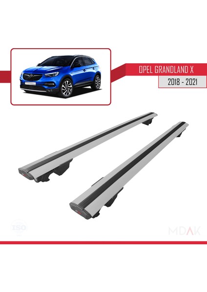 Opel Grandland x 2018-2021 Arası ile Uyumlu Hook Model Ara Atkı Tavan Barı Gri 2 Adet fırsatları